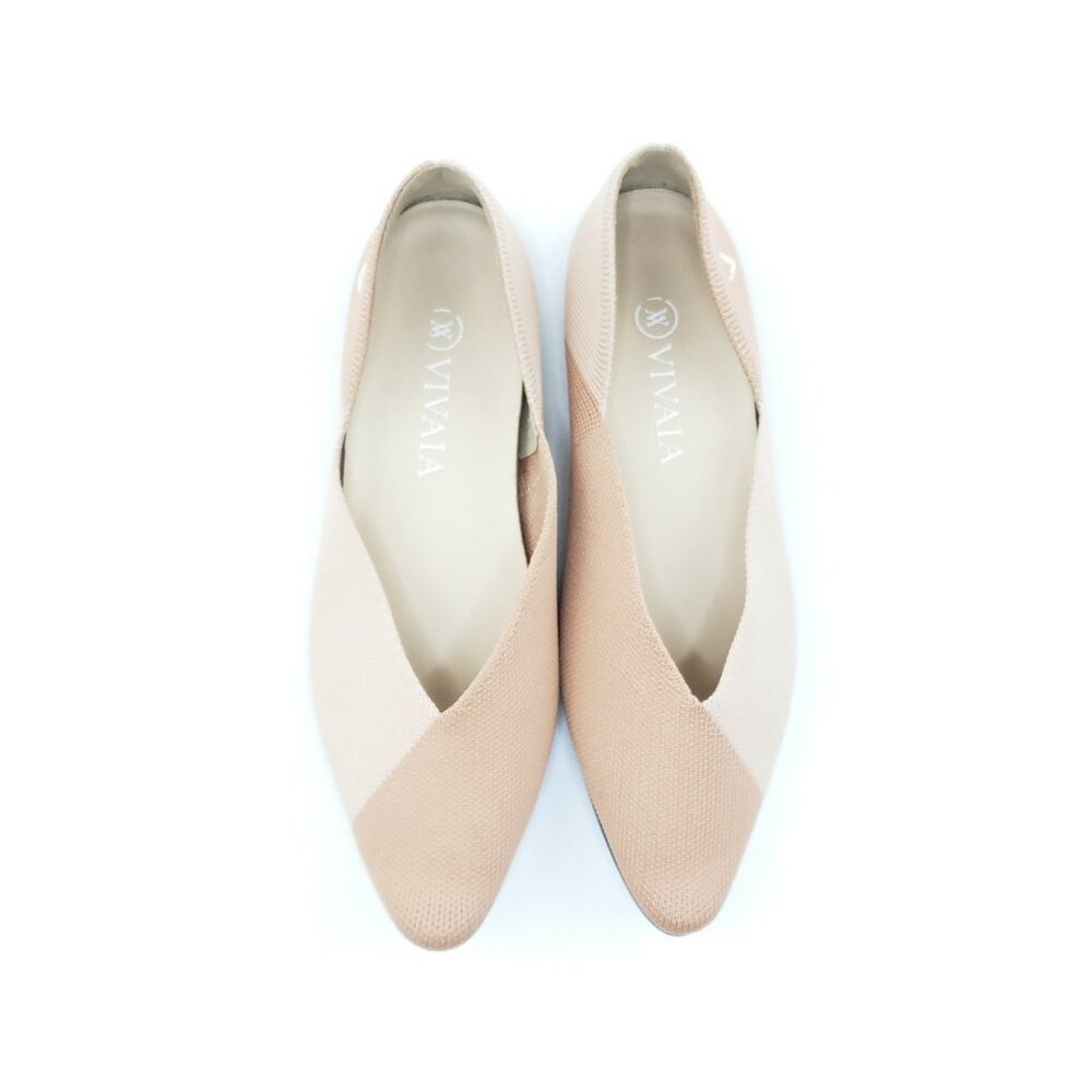 VIVAIA Valencia Pointed Toe Knit Flats Womens Beige Shoes Size 37 US 6.5 - Picture 4 of 10